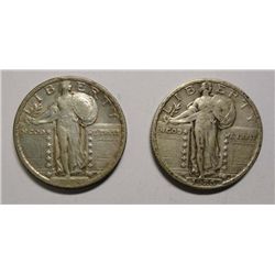 1924 and 26 Standing Liberty quarter XF