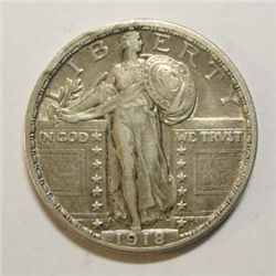 1918D Standing Liberty quarter  XF