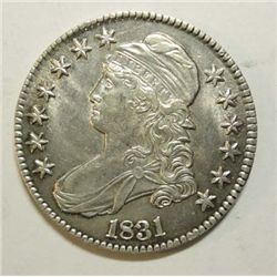 1831 Bust half $  AU58  Only a tick away from BU