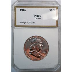 1962 Franklin half $ PCI69 cameo