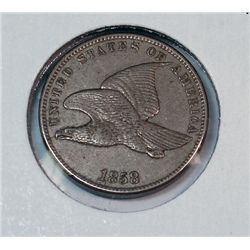 1858 SL Flying Eagle penny  Nice XF