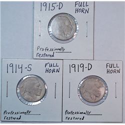 1914S-15D-19D  Buffalo nickel  FULL HORN.  VF GS bid = $193