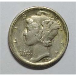 1924-S Mercury Dime AU scratch on rev.