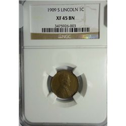 1909-S LINCOLN CENT NGC XF-45