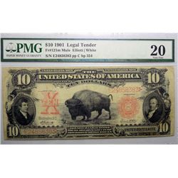 1901 $10 US note  RED SEAL BISON