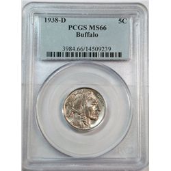 1938D  Buffalo nickel   PCGS66