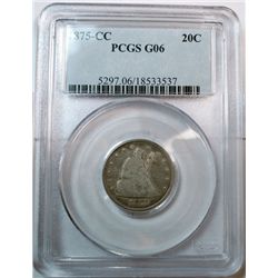 1875CC 20 center  PCGS06 coin is really a full VG