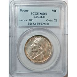 1935/4D Boone half $  NGC66   66 GS bid for set - $2760