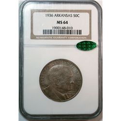 1936 Arkansas half $  NGC64 CAC