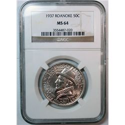 1937 Roanoke half $  NGC64