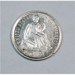 1872S  half dime  solid AU