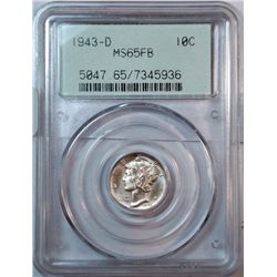 1943D Mercury dime  PCGS65FB