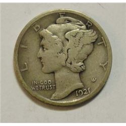 1921D Mercury dime  Full rim Fine