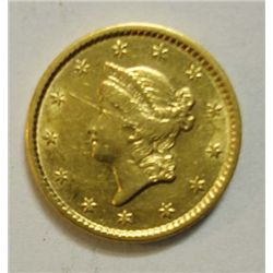 1852 $1 T1 Gold  AU