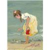 Image 1 : 5 x 7 Oil on Board ~Abstract Beach Scene~ Signed Skoetz