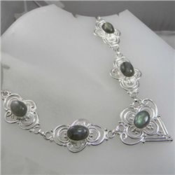 Rare Labradorite and Sterling Silver Necklace MWF1769