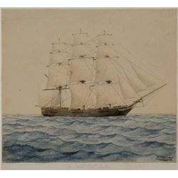 MWF1310C Watercolor on paper laid on card Merchant Ves