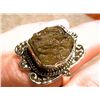 Image 2 : RARE TECTIKE METEORITE-MOLDAVITESTERLING SILVER RING MW