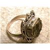 Image 3 : RARE TECTIKE METEORITE-MOLDAVITESTERLING SILVER RING MW