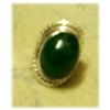 Image 1 : Silver Ring with Emerald Oval Gemstone