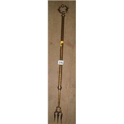 A C19th extending brass clad toasting fork...