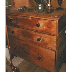 An unusual Georgian pine chest of graduate...