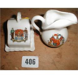 Two items of Crestedware...