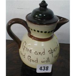 A Torquay Pottery "Bude" covered milk jug ...