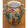 A c1930's majolica style twin handled vase...