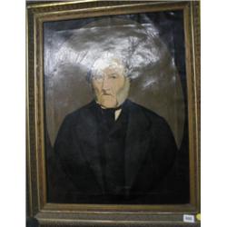 A framed oil on canvas portrait of a C19th...
