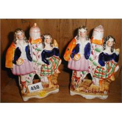 A pair of C19th Staffordshire groups AF...