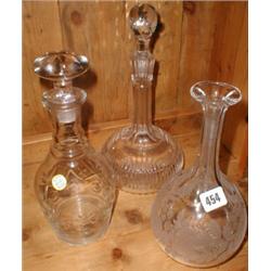 Two  C19th cut-glass decanters and late C1...