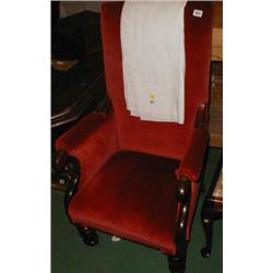 A C19th style mahogany chair upholstered i...