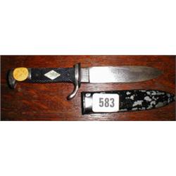 A c1930's Bravarian hunting knife with bon...