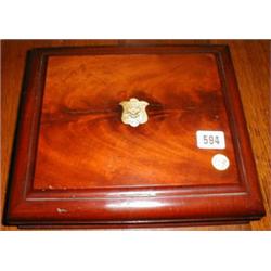 A C19th mahogany jewelry box with brass es...