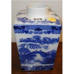 A flow-blue tea caddy "Ringtons Limited Te...