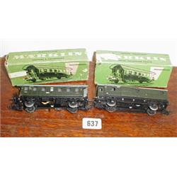 Two boxed Marklin Germany model railway tr...