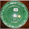 A C19th green majolica Wedgwood plate...