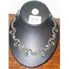 A c1930's necklace with green stone and pe...