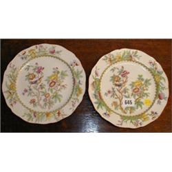 Two Royal Doulton plates with enamelled fl...