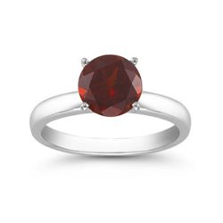 Genuine 1.40 ctw Garnet Solitaire Ring 14kt Gold-White 8x6 approx.