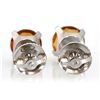 Image 3 : Genuine 2.72 ctw Orange Citrine Stud Earring 14kt Yellow or White Gold 0.92g