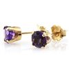 Image 2 : Genuine 2.20 ctw Amethyst Stud Earring 14kt Yellow or White Gold 0.92g