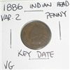 Image 1 : 1886 Indian Head Penny VARIETY 2 *RARE KEY DATE VERY GOOD GRADE*!!!