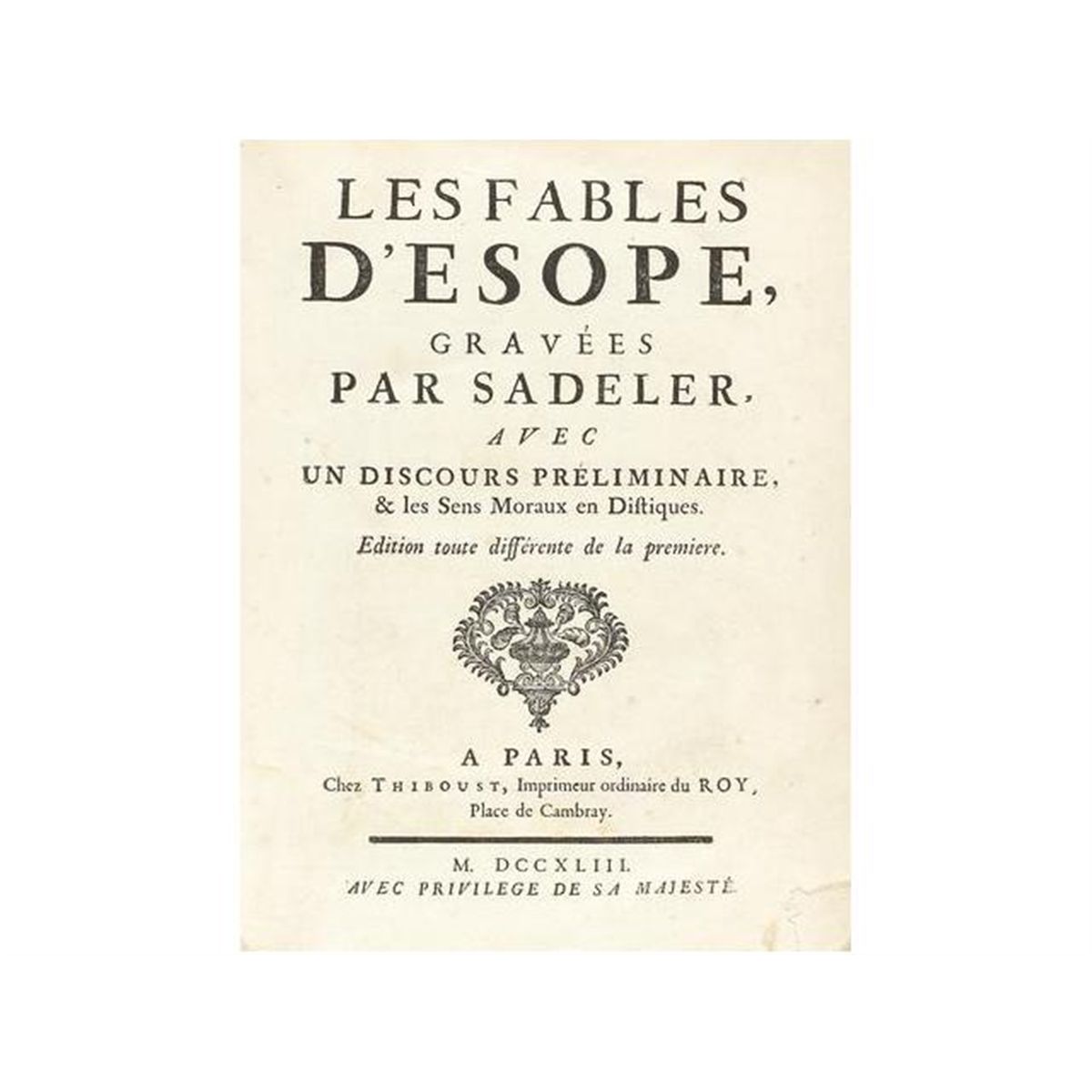 1743. LIBRO: (FABULAS-LITERATURA). ESOPO: LES FABLES D´ESOPE. Paris ...