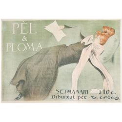 PEL & PLOMA. CASAS, RAMON: 1910 CA. 63x87,5 cm. (24,8x34,5 in.). Litografía. A. Entelado. Barcelona:
