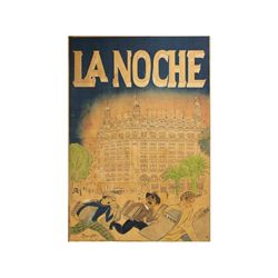 LA NOCHE. JUNYENT. 1930 CA. 168x119 cm. (66x47 in.). Litografía. B-. Pequeña falta en la parte centr