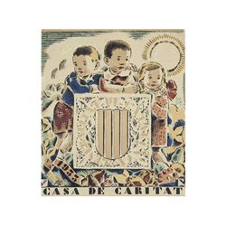 CASA DE CARITAT. OBIOLS, JOSEP: 1933. 43x36,5 cm. (17x14,2 in.). Litografía. A. (REPUBLICA). Cartel