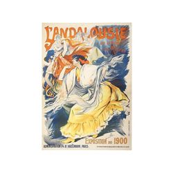 L´ANDALOUISE AU TEMPS DES MAURES. EXPO INTERNATIONAL DE PARIS. 1900. 127x90cm. (50x35,5in.). Litogra