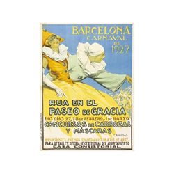 BARCELONA CARNAVAL 1927. LLOPIS. 1927. 114x83 cm. (45x32,7 in.). Litografía. A -. Valencia: Lit. Ort